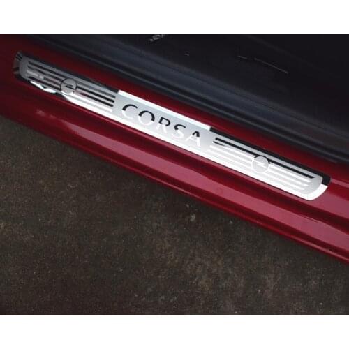 Car Decoration Accessorise Stainless Steel Door Sill Scuff Plate Fit for OPEL CORSA 2016-2020 2pcs