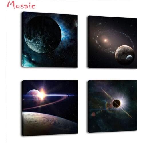 DIY Diamond Embroidery 4pcs Natural art Outer Space Planet Diamond Painting Cross Stitch Full Square Rhinestone Mosaic decor