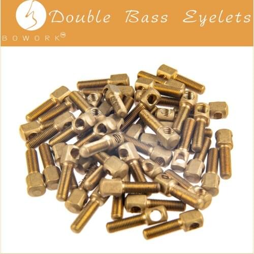 BOWORK 50 Pcs Double Bass Bow Eyelets Brass 'Glasser' for Glasser Brand Fiberglass Bow Replacement