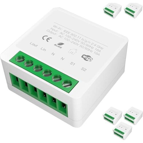Intelligent Switch Module,Breaker Module 16A Tuya Wifi Home Life APP Remote Control For Google And Alexa Work With