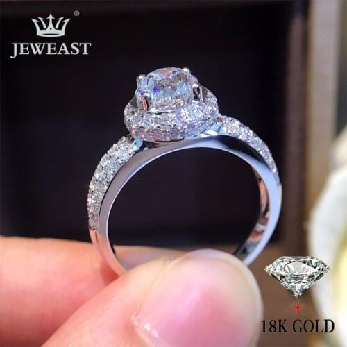 Natural Diamond 18K Gold Pure Gold Ring Beautiful Gemstone Ring Good Upscale Trendy Classic Party Fine Jewelry Hot Sell New 2020