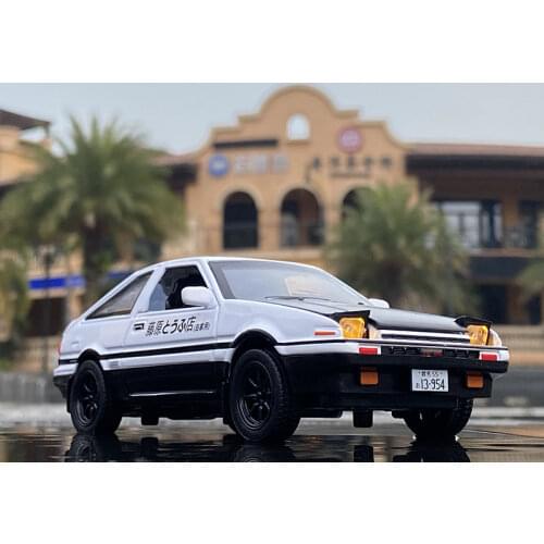 1:28 Movie Car INITIAL D Toyota AE86 Metal Alloy Car Model Diecasts Simulation Toy Vehicles Car Model Sound Light Childrens Gift