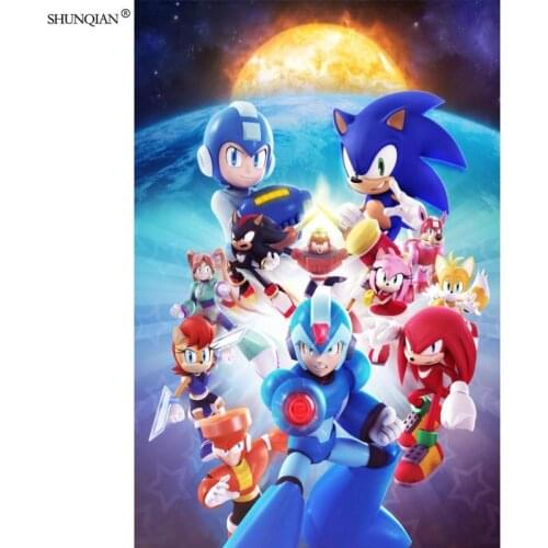 Mega Man Poster Silk Fabric Print Poster Print Cloth Fabric Wall Poster Custom Satin Poster 40X60cm,50X75cm,60X90cm