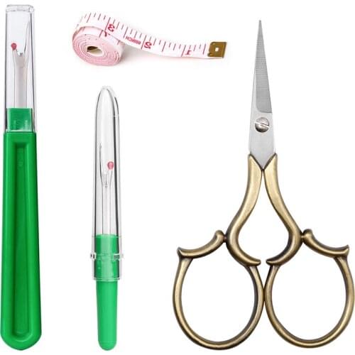 Dailylike DIY Sewing Accessory Tools Kit Includes 2Pcs Sewing Seam Rippers Scissors And Tape Measure For Sewing Measurement