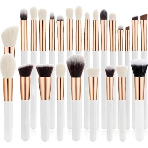 15pcs White Makeup Brushes Set Professional Eye Shadow Foundation Powder Concealer Contour Blending Brush Make Up Beauty Tools