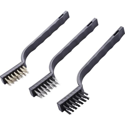 3 in 1 Wire Brush Set Steel Brass Nylon Brush Cleaning Polishing Remove Metal Rust Home Kitchen Clean Tools Kit