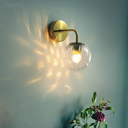 Modern Wall Lamp Glass Ball Retro Wall Light Bedroom Bedside Lamp Restaurant Aisle Corridor Wandlamp Wall Sconce Light Fixture