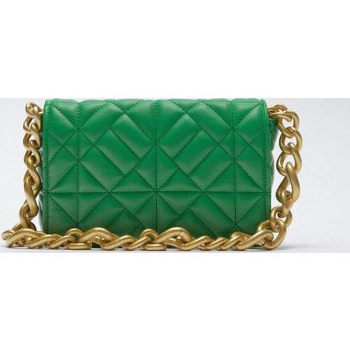 Soft PU chain bag ms ling lattice boom bag joker quilting single shoulder bag