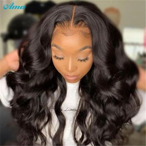 Ama Transparent Body Wave Lace Front Wig Brazilian 4x4 Lace Closure Wig Human Hair Wigs For Black Women Lace Frontal Wigs Remy