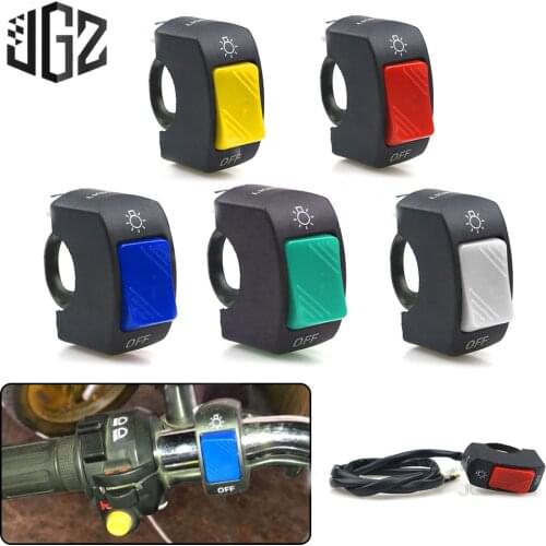 22mm Motorcycle On-Off Switch Push Button Handlebar Switches 12V ATV Electronic Bike Scooter Motorbike Bullet Connector Parts
