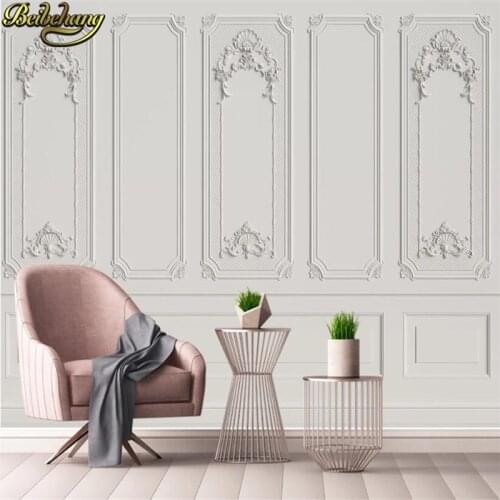 Beibehang Custom White plaster line door frame photo mural wallpaper for Living Room Entrance Backdrop 3D Wall Papers decoration