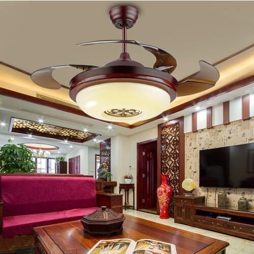 42inches 108cm Ceiling Fan Retro Country Nickel Feature for LED MetalLiving Room Bedroom Dining Room