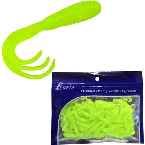 40pcs 4/5/6.5cm 0.7/1.6/2.8g Elf Luer Soft Lure Three-Fork Tail Rolled Silicone Bait Maggots Single