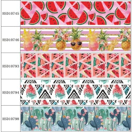 22MM 25MM 38MM 50MM 75mm Printed Pattern on Grosgrain Ribbon for diy ribbon