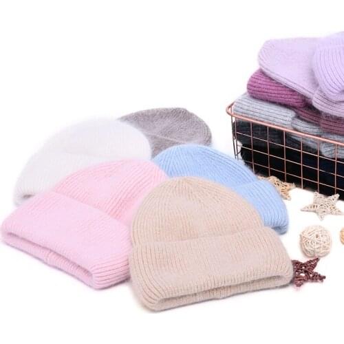 Unisex Hats Cotton Blends Solid Warm Soft Knitted Hats Men Winter Hats Women Girls Wholesale