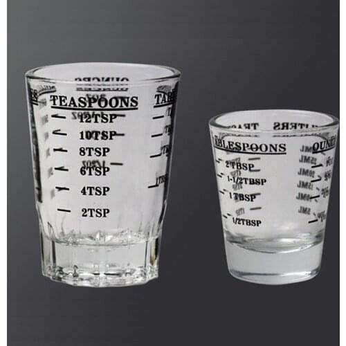Shot Glass Measuring Cup Espresso Ounce Cup Coffee Milk Cocktail Glass With Scale Kitchen Measurement Liquid Thicken Supplies