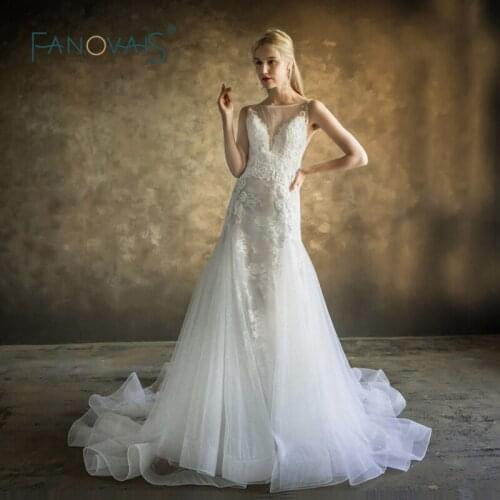 Boho Wedding Dress 2020 Lace Mermaid Wedding Gowns gelinlik Sleeveless Backless Bride Dress Long robe mariage Bridal Gown