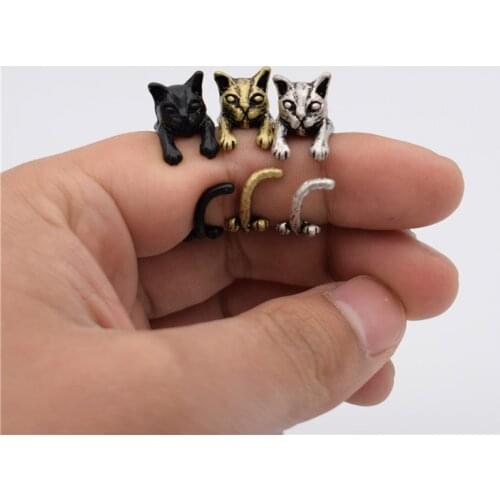 Vintage House Cat Rings Fashion Retro Style Adjustable House Cat Rings For Women Men House Cat Jewellery