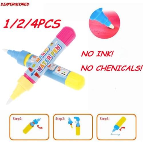 1-4PCS Magic Water Drawing Pen Toy Pen Kid Painting Water Writing Mat Pen Doodle Pens Replacement Tool Education Toy For Kids