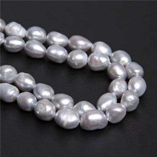 Gray Natural Fresh Water Pearl 6-10mm Oval Loose Beads Women Elegant Necklace Bracelet Jewelry Making baroque irregular Pearls