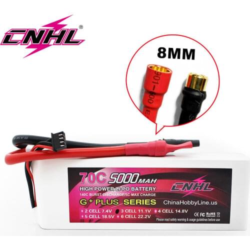 CNHL Lipo 3S 11.1V Battery 5000mAh 70C G+Plus With 8.0mm Bullet Plug For RC Car Boat Helicopter Airplane Speedrun Truck Truggy