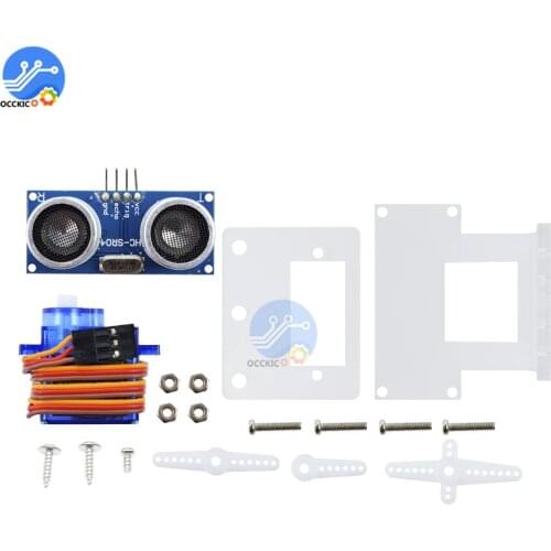 1Set Mini Servo SG90 Steering Gear Control SR04 ultrasonic Module Wave Detector Ranging Module Sensor with install stand