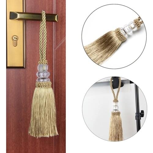 1Pc Curtain Tassels Polyester Big Tassels Silk Tassel Decorative Crystal Bead Hanging Pendant DIY for Crafts Curtain Accessories