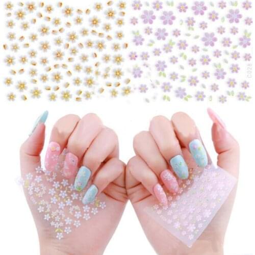 10 Sheets Fashion Flower Nail Art Sticker DIY Decal Mixed Style Manicure Decor