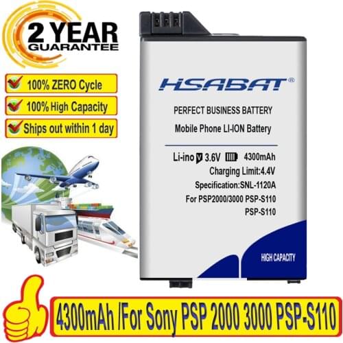 100% HSABAT 4300mAh Battery For Sony PSP 2000 3000 PSP2000 PSP3000 PSP-S110 Console Gamepad PlayStation Portable Controller