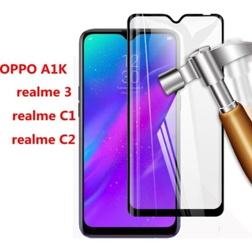 2PCS 3D Full Glue Tempered Glass For Oppo A1K Oppo Realme 3 Full Screen Cover Screen Protector Film For Oppo Realme C1 C2
