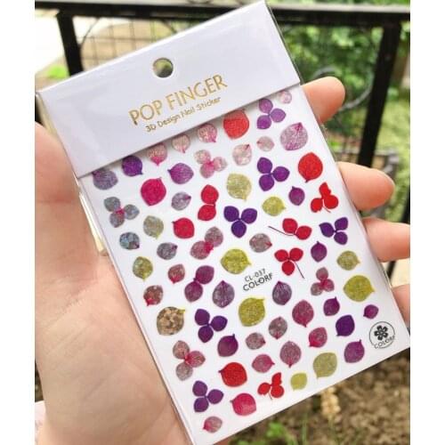 3D Laser Series Nail Art Stickers Maple Leaf Nail Adhesive Decorations Colorful Tree Leaves Nail Decals Fashion Nail Designs