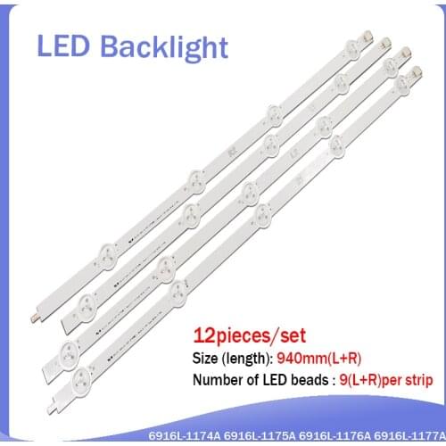 5 sets of = 60 PCS 100%NEW Replacement LED backlight bar for 47LN5400 LC470DUE 6916L-1174A 6916L-1175A 6916L-1176A 6916L-1177A