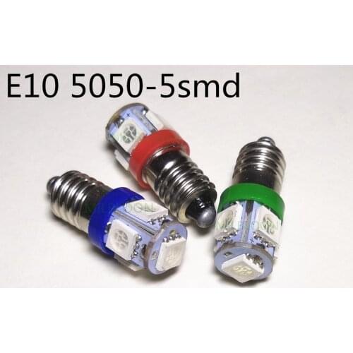 5PCS 24v E10 Instrument bulb 4.5v display width bulb reading light E10 12V License Plate 3V E10 warning bulb DC6V Signal light