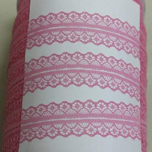 Free shipping wholesale high quality Knitting embroidered lace ribbon decorative 10yards diy Deep pink