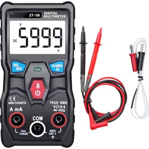 Wireless Digital Multimeter Fully Auto-Ranging True RMS 6000 Counts Voltmeter Capacitance Temperature Tester with Flashlight