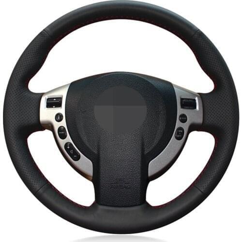 Car Steering Wheel Cover Hand-stitched Black Artificial Leather For Nissan Qashqai 2007-2013 X-Trail NV200 Serena Rogue Sentra