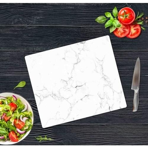 Decorative Glass Cutting Board Black White Marble 29x34 cm the все для кухни schneidbrett snijplank tabla de corte