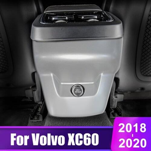 For Volvo XC60 2018 2019 2020 Car Rear Air Conditioning Vent Outlet Cigarette Lighter USB Port Trim Cover Sticker Accessories