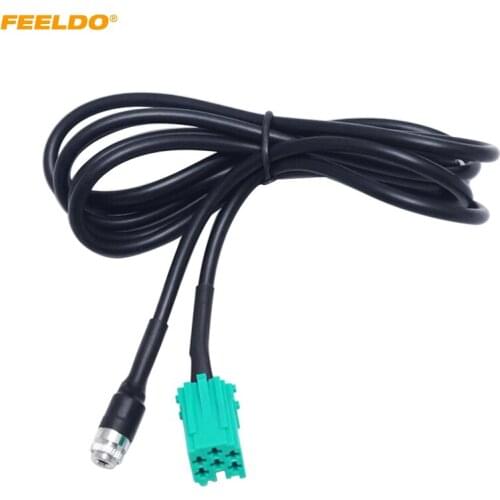 FEELDO 5Pcs New 150cm Aux Cable Adapter Mini ISO 3.5MM Jack Cable For Renault OEM Radio CD Player #MX2859