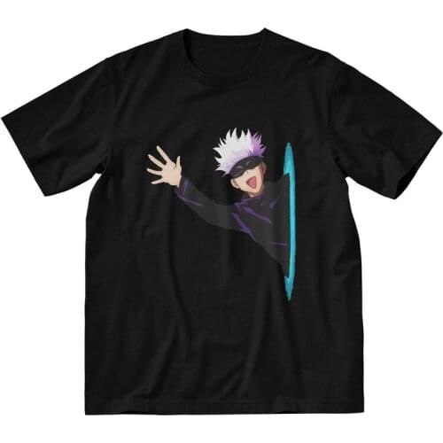 Satoru Gojo T-shirt Mens Graphic T Shirt Short Sleeve Cotton Anime Manga Jujutsu Kaisen Tshirt Cool Tees Tops