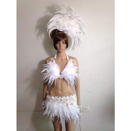 Headdress flower carnival party Feather headdress flower Stage performance Feather clothing