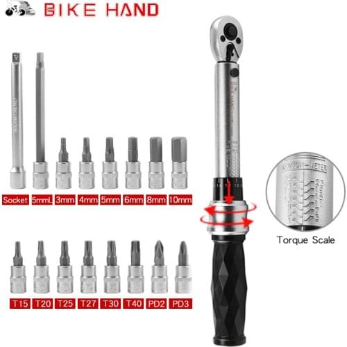 Bike Hand Bicycle Tools 1-25 NM Bike Ratchet Torque Wrench Kit Multifunction Bicycle Repair Tools Hexagon Key Set Cycling Tools