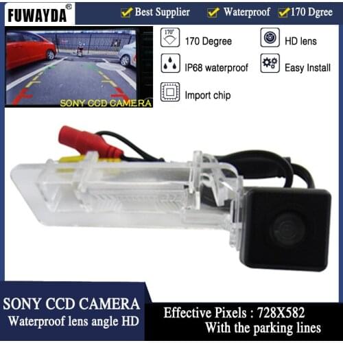 FUWAYDA HD CCD SENSOR CHIP SPECIAL CAR REARVIEW REVERSE Mirror Image CAMERA For Mercedes-Benz Smart With Guide Line WATERPROOF