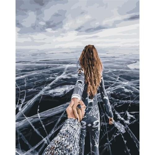 Affection Love Night Sceney Diy Oil Painting Paint By Number Kit Painting For Adults Kids Arts Craft For Home Wall Decor 40x50cm