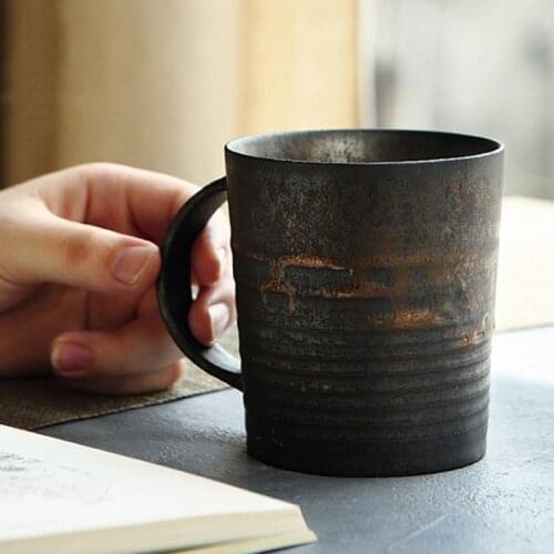 250ml Japanese-styleVintage Ceramic Mug Photography Props Retro Drinkware Handle Cup Milk Tea Coffee Water Cup Gift for Friend