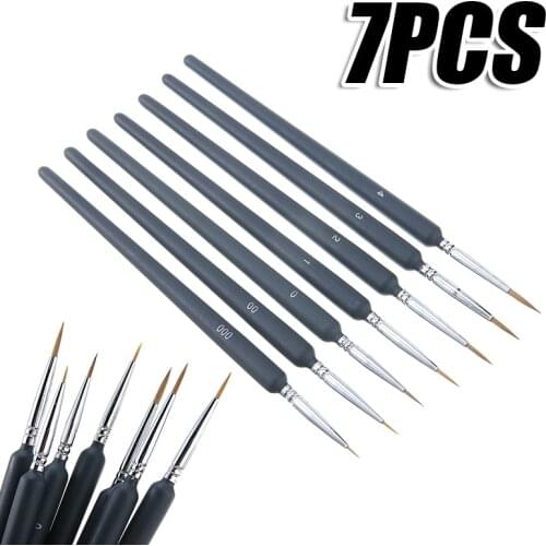 7pcs/set Detail Paint Brushes Extra Fine Paint Brush Set Art Miniature Model Maker Artist Painting Supplies