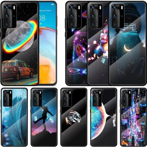 Cool Creative Gorgeous Art For Huawei P40 P30 P20 P10 Pro Plus Lite 5G 2019 Tempered Glass Cover Shell Luxury Phone Case