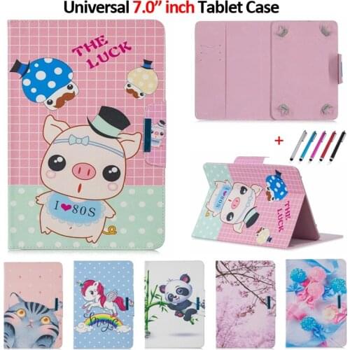 Leather Case For Huawei MediaPad T3 7 Tablet Universal Case For Lenovo Tab 2 A7-30 A7-30TC A7-30HC A7-20F A7-10F 730M/F 7" Cover