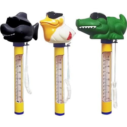 Summer Outdoor & Indoor Cartoon Swimming Pool Floating Thermometer Durable Thermometer With String For Spa Pools