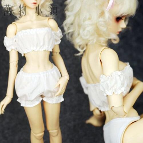 Accept custom Hot Sale 1/3 1/4 BJD SD DD MSD Doll Clothes White Sweet Cute Strapless Pumpkin pants